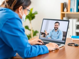 Consultatie medicala online cu un profesionist sanitar.